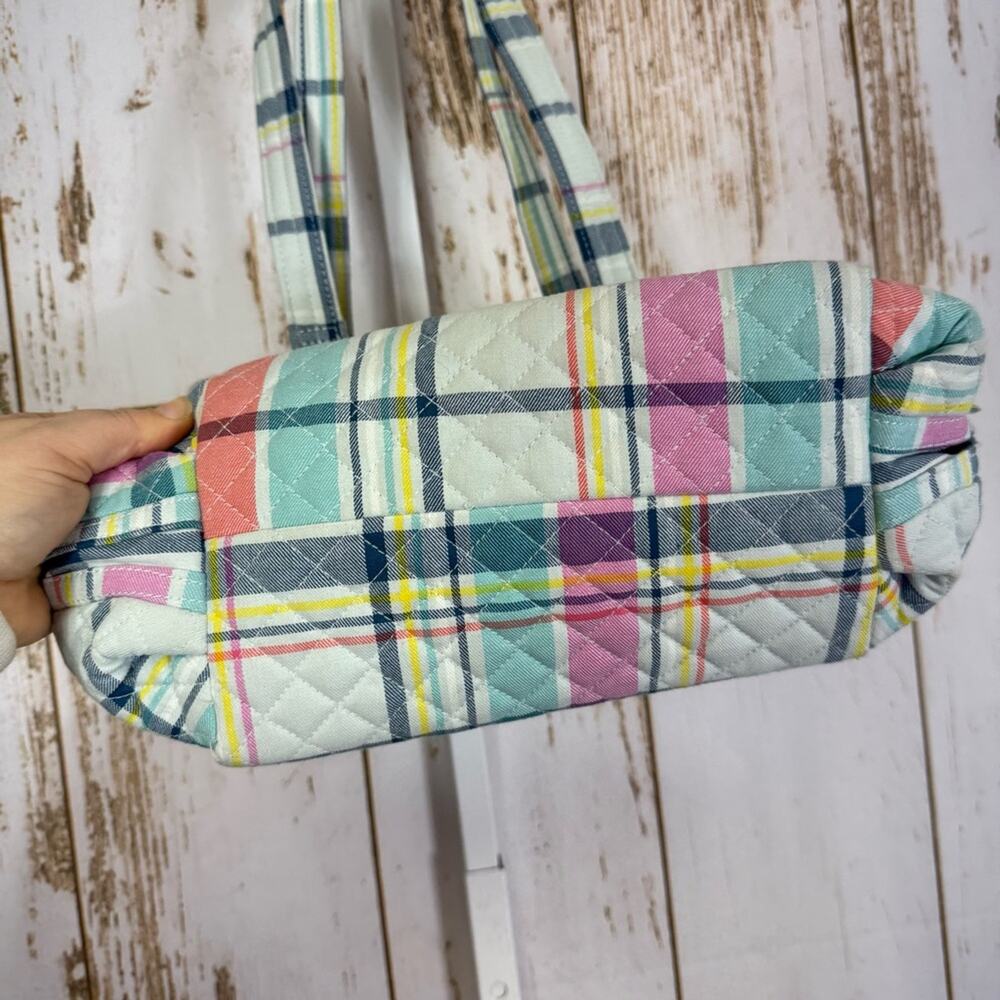 Vera Bradley, Multi Compartment Colorful Pastel Plaid Shoulder Bag Spring Summer - Picture 3 of 13